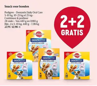 Delhaize Snack voor honden pedigree - dentastix daily oral care 2+2 gratis aanbieding