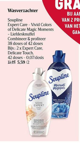 Delhaize Wasverzachter soupline aanbieding