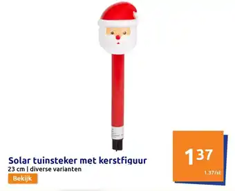 Action Solar Tuinsteker met Kerstfiguur 23cm aanbieding