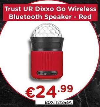 CompuDeals Trust ur dixxo go wireless bluetooth speaker - red aanbieding