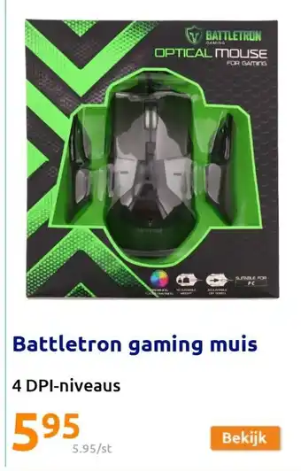 Action Battletron Gaming Muis 4 DPI-Niveaus aanbieding