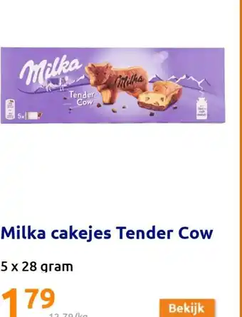 Action Milka Cakejes Tender Cow 5 x 28gram aanbieding