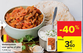 Carrefour Varkensvlees voor gyros of pita aanbieding