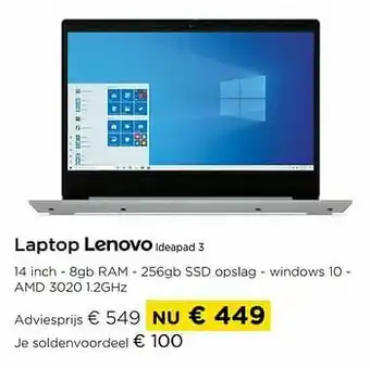 Molecule Lenovo laptop ideapad 3 aanbieding