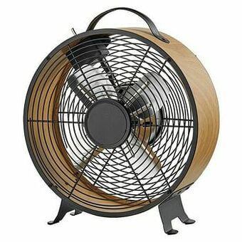 HEMA HEMA Tafelventilator Retro Ø25,8cm Mat Hout Look aanbieding