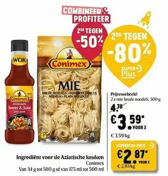 Delhaize Mie brede noedels aanbieding