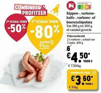 Delhaize Varkens chipolata aanbieding