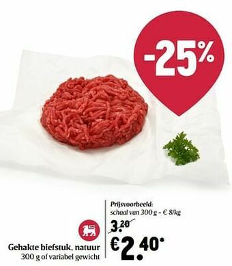 Delhaize Gehakte biefstuk natuur aanbieding