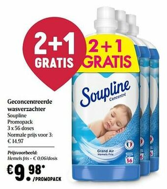 Delhaize Geconcentreerde wasverzachter soupline aanbieding