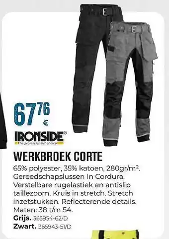 Meno Pro Ironside werkbroek corte aanbieding