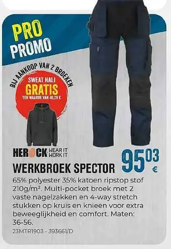 Meno Pro Herock werkbroek spector aanbieding