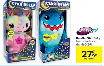 Best of TV Knuffel Star Belly Haai of Eenhoorn