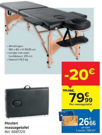 Carrefour Houten Massagetafel aanbieding