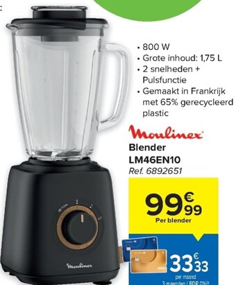 Carrefour Moulinex Blender LM46EN10 aanbieding