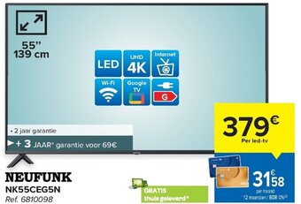 Carrefour Neufunk LED TV 55" NK55CEG5N aanbieding