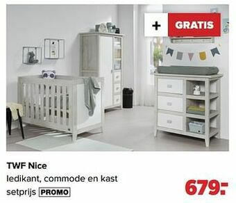 Baby-Dump Twf nice ledikant, commode en kast aanbieding