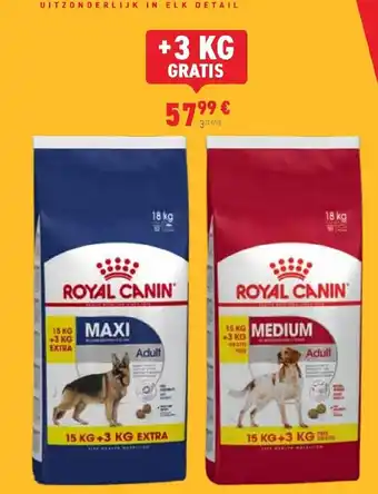 Tom&Co Royal Canin Maxi And Medium Adult +3Kg Gratis aanbieding