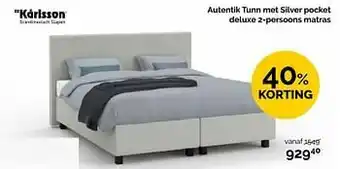 Autentik tunn met silver pocket deluxe 2-persoons matras