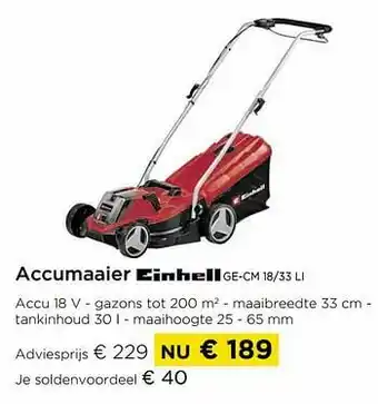 Molecule Einhell accumaaier ge-cm 18-33 li aanbieding