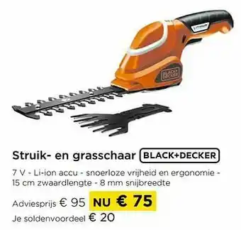 Molecule Black + decker struik- en grasschaar aanbieding