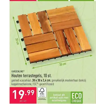 ALDI Gardenline Houten Terrastegels 10 St aanbieding