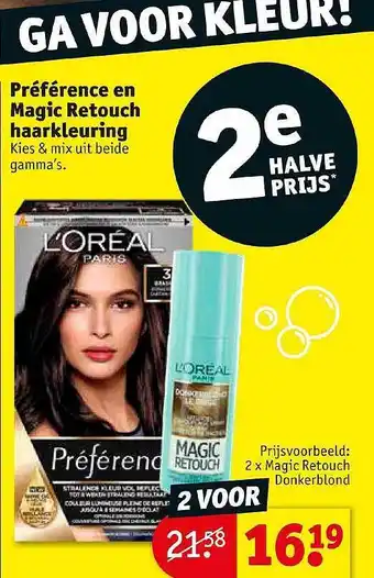 Kruidvat Preference En Magic Retouch Haarkleuring Loreal aanbieding