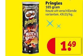 Kruidvat Pringles 165 Gram aanbieding