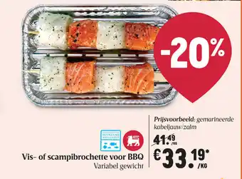 Delhaize Vis- of scampibrochette voor BBQ aanbieding