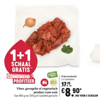 Delhaize Vlees, gevogelte of vegetarisch product voor wok aanbieding