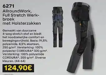 Meno Pro Allroundwork, full stretch werkbroek met holsterzakken aanbieding
