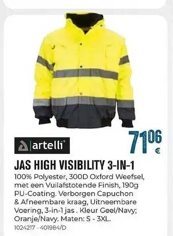 Meno Pro Artelli jas high visibility 3-in-1 aanbieding