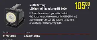Meno Pro Multi battery led batterij-handlamp hl 3000 aanbieding