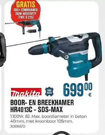 Meno Pro Makita boor- en breekhamer hr4013c - sds-max aanbieding
