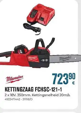 Meno Pro Milwaukee kettingzaag fchsc-121-1 aanbieding
