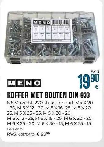 Meno Pro Meno koffer met bouten din 933 aanbieding