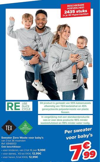 Carrefour Sweater zero waste voor baby's aanbieding