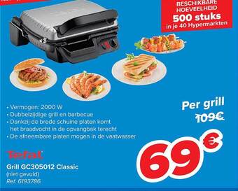 Carrefour Tefal grill classic aanbieding
