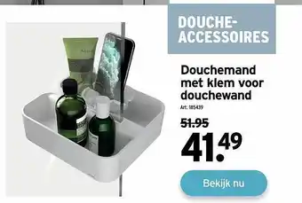 Douchemand met klem voor douchewand