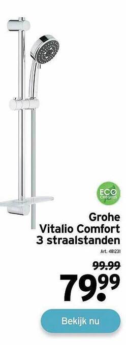 GAMMA Grohe vitalio comfort 3 straalstanden aanbieding