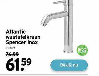 Atlantic wastafelkraan spencer inox