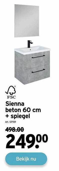 Fsc sienna beton 60 cm + spiegel