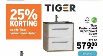 GAMMA Tiger boston chalet eik-wit-zwart aanbieding