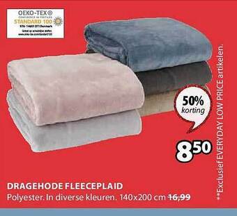 Jysk Dragehode fleeceplaid aanbieding