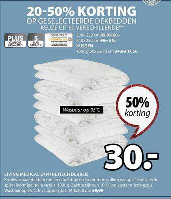 Jysk Living medical synthetisch dekbed aanbieding