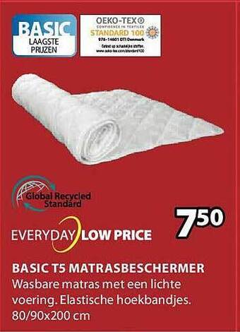 Jysk Basic t5 matrasbeschermer aanbieding