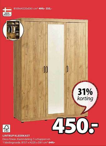Jysk Lintrup kleerkast aanbieding