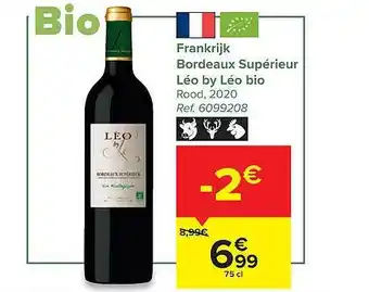 Carrefour Bordeaux supérieur léo by léo bio aanbieding