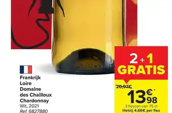 Frankrijk loire domaine des chailloux chardonnay wit 2021