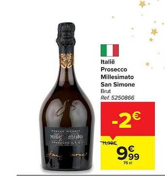 Carrefour Italië prosecco millesimato san simone brut aanbieding