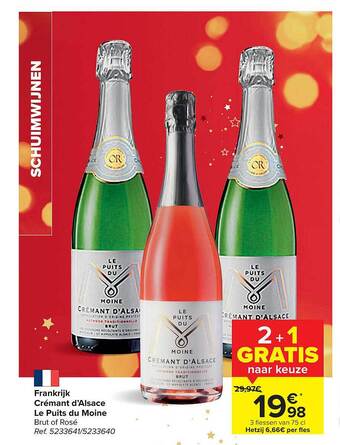 Carrefour Frankrijk crémant d'alsace le puits du moine aanbieding
